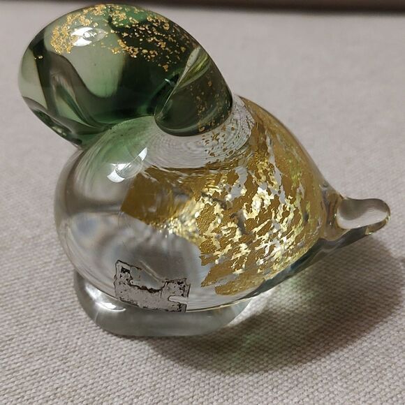Vintage Hand Blown Art Glass Bird Paperweight Figurine - Picture 3 of 8